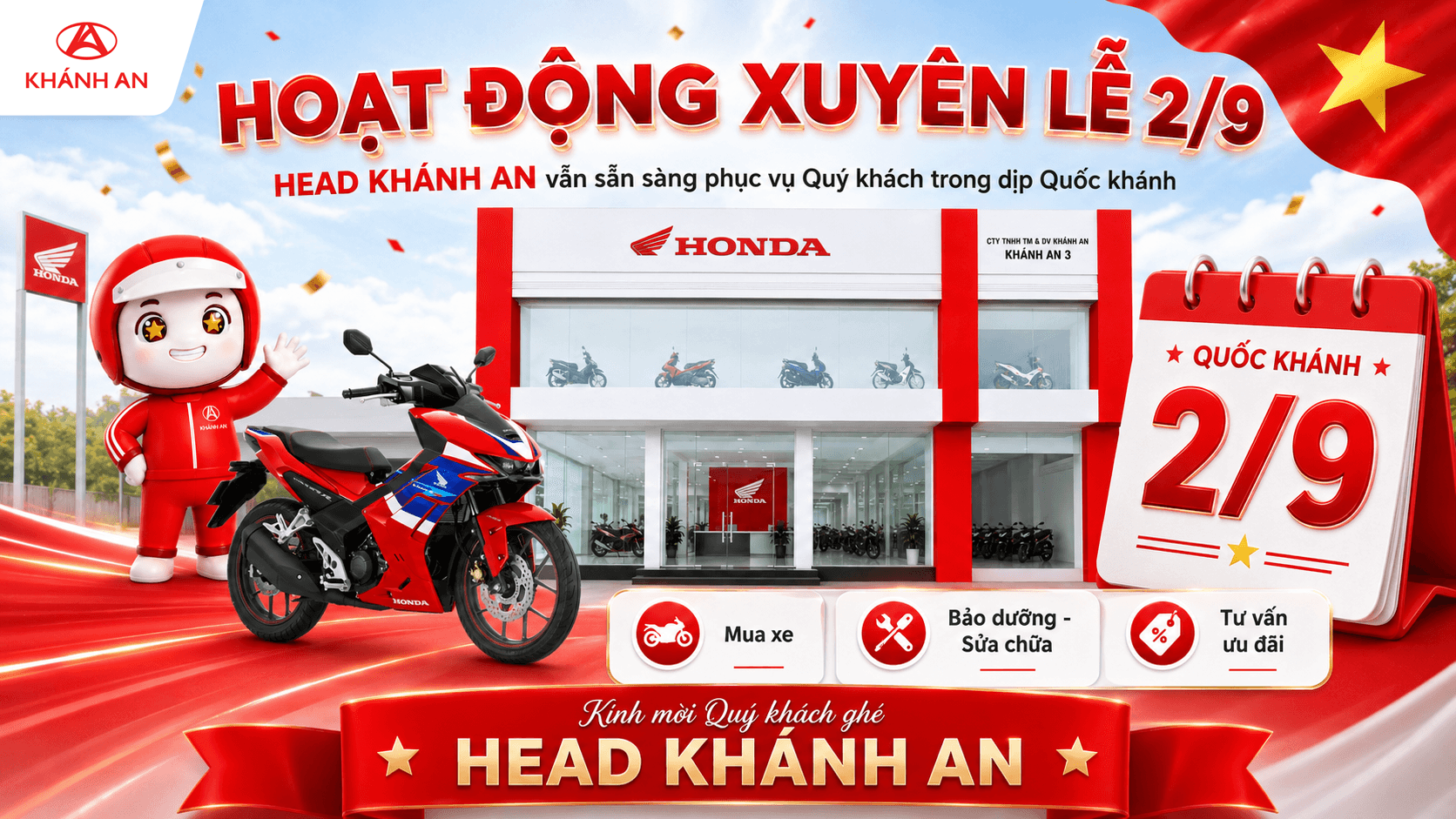 HEAD KHÁNH AN HOẠT ĐỘNG XUYÊN LỄ 2/9