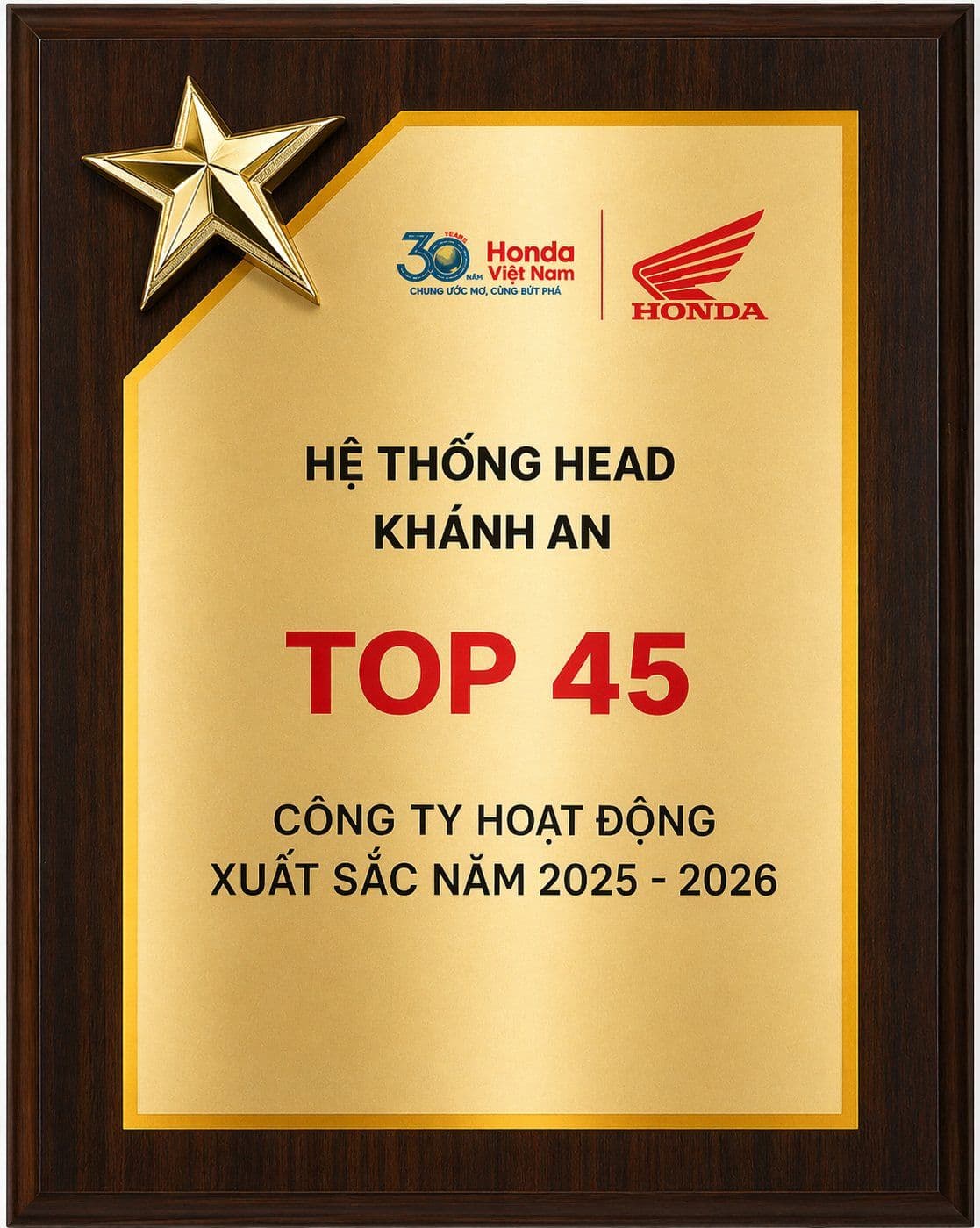Hệ thống HEAD Khánh An đạt Top 45 công ty hoạt động xuất sắc năm 2025–2026