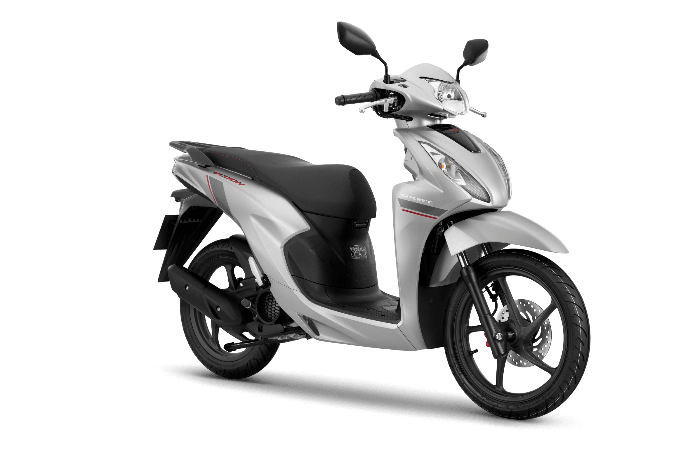Vision phiên bản Thể thao, màu Bạc đen, góc 3/4 trái