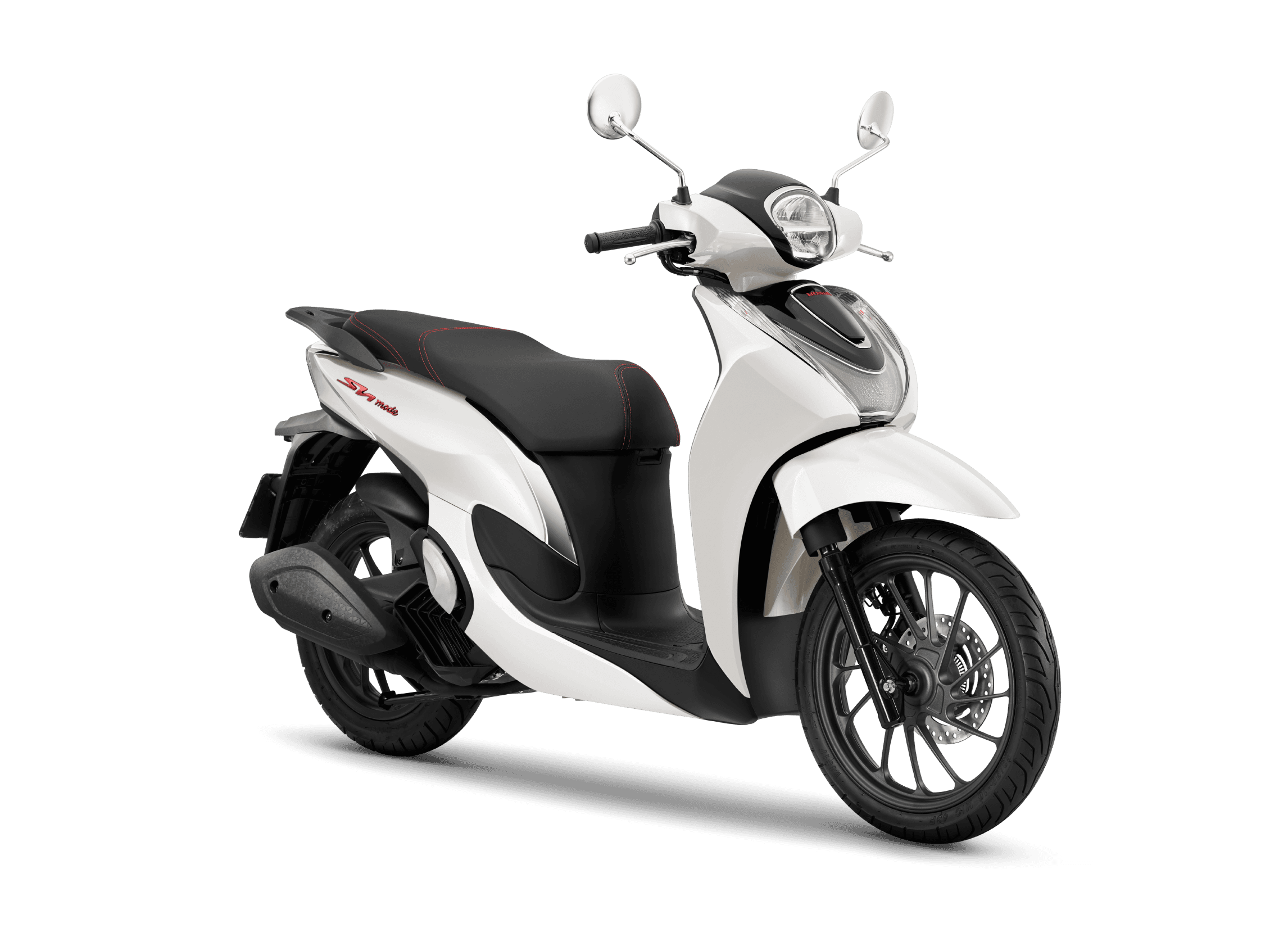 SH mode 125 phiên bản Thể thao, màu Trắng đen, góc 3/4 trái