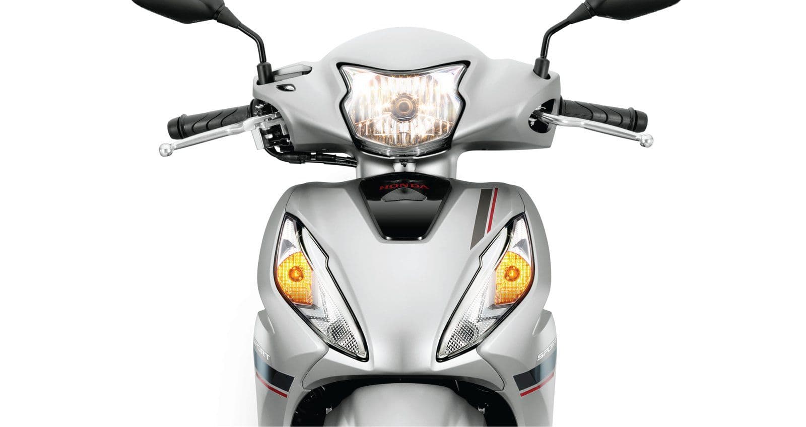 Thiết kế phía trước Honda Vision với đèn thấu kính xám khói